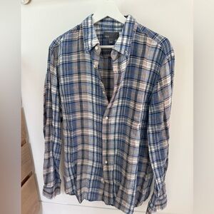 VINCE Long Sleeve Plaid Button Down Shirt - Size Large